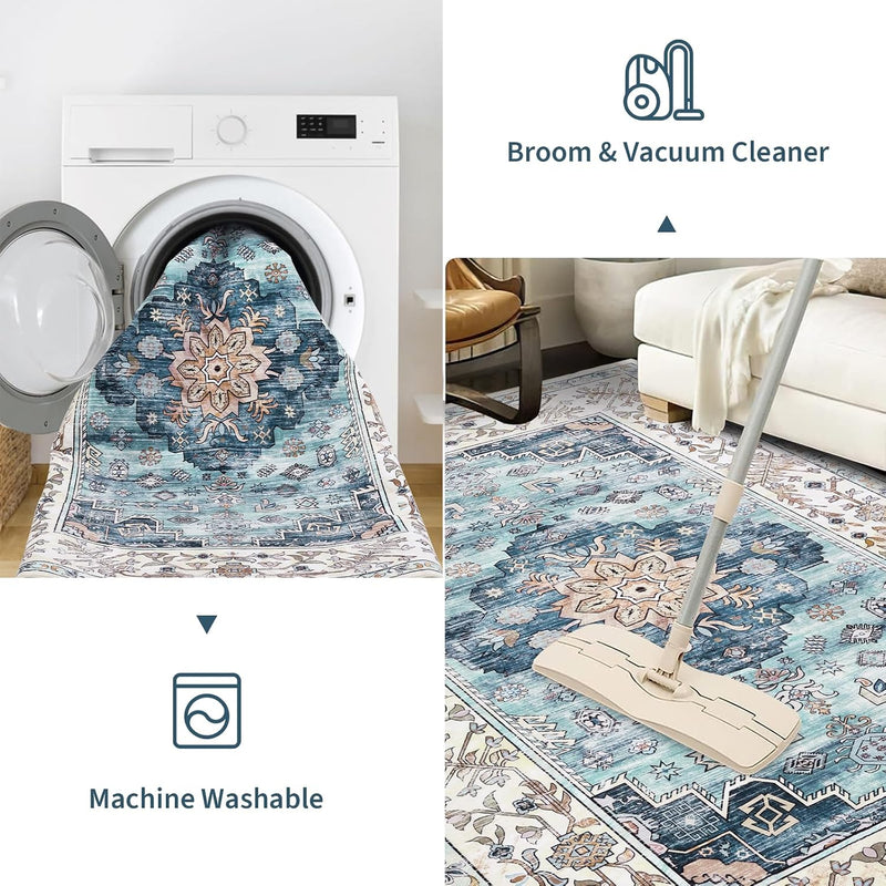 Rugs Living Room Machine Washable Non Slip