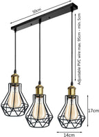 Vintage Metal Pendant Light Industrial Lamp Cage Hanging