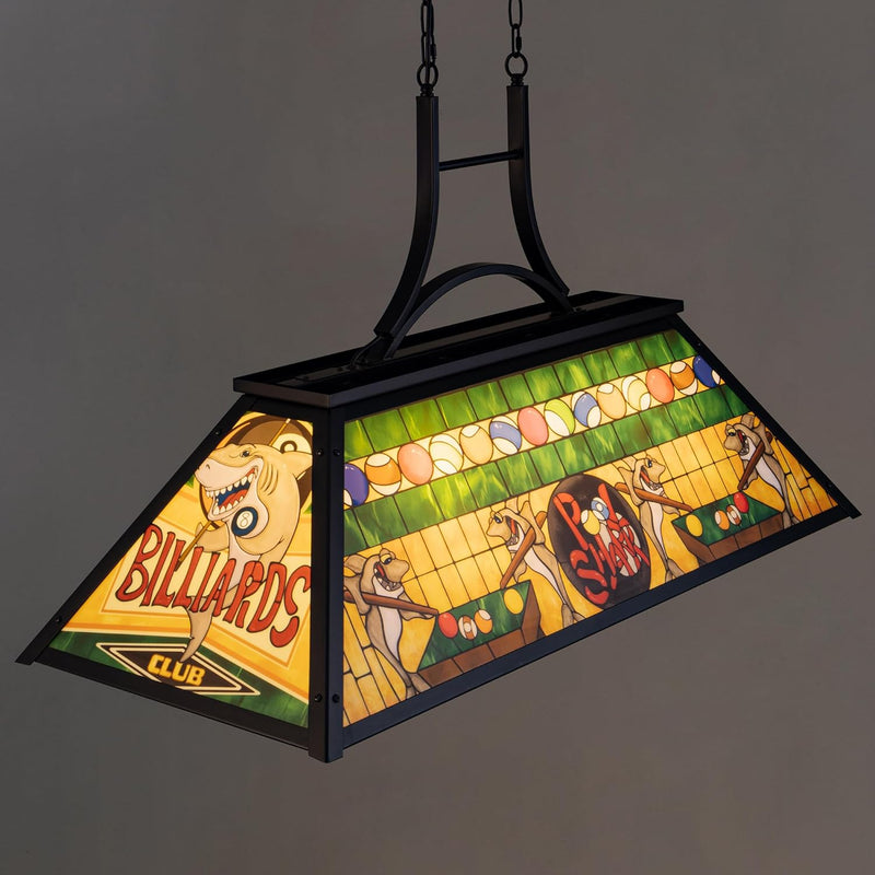 Vintage Pool Table Light 3-Light Rustic Billiards Chandelier