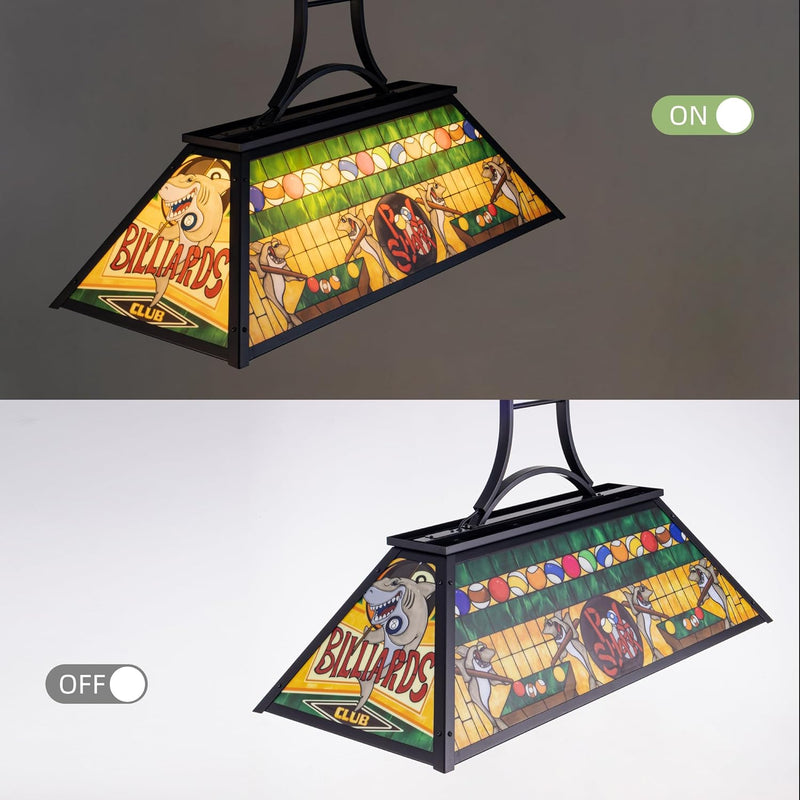 Vintage Pool Table Light 3-Light Rustic Billiards Chandelier