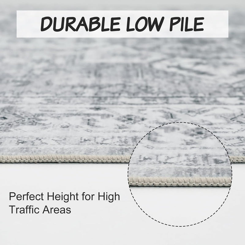 Vintage Rug160x230CM Washable Rugs Living Room Non Slip