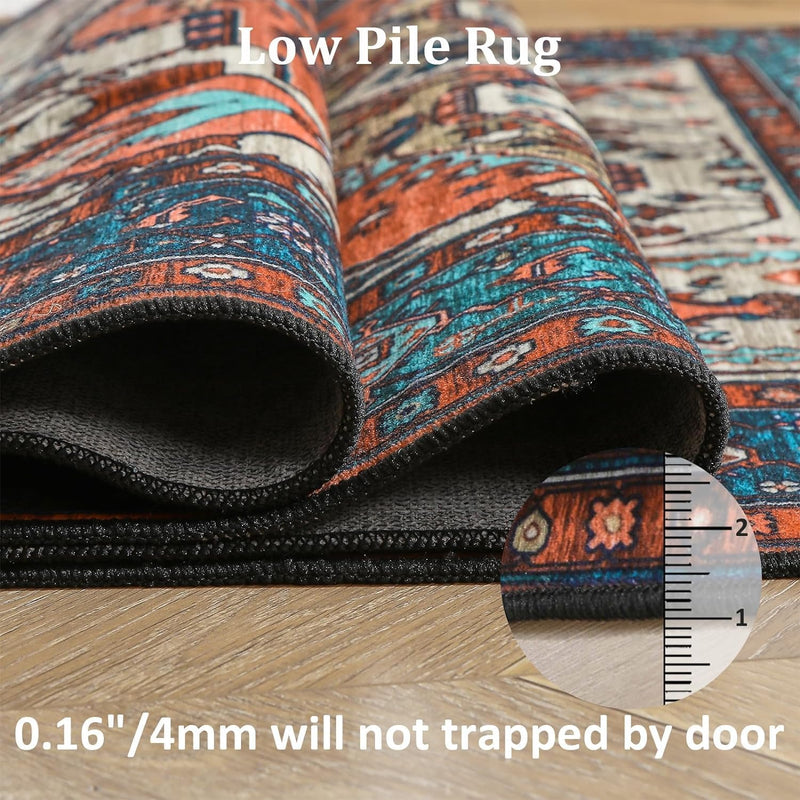 Vintage Rug160x230CM Washable Rugs Living Room Non Slip