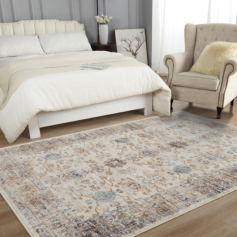 Vintage Rug160x230CM Washable Rugs Living Room Non Slip