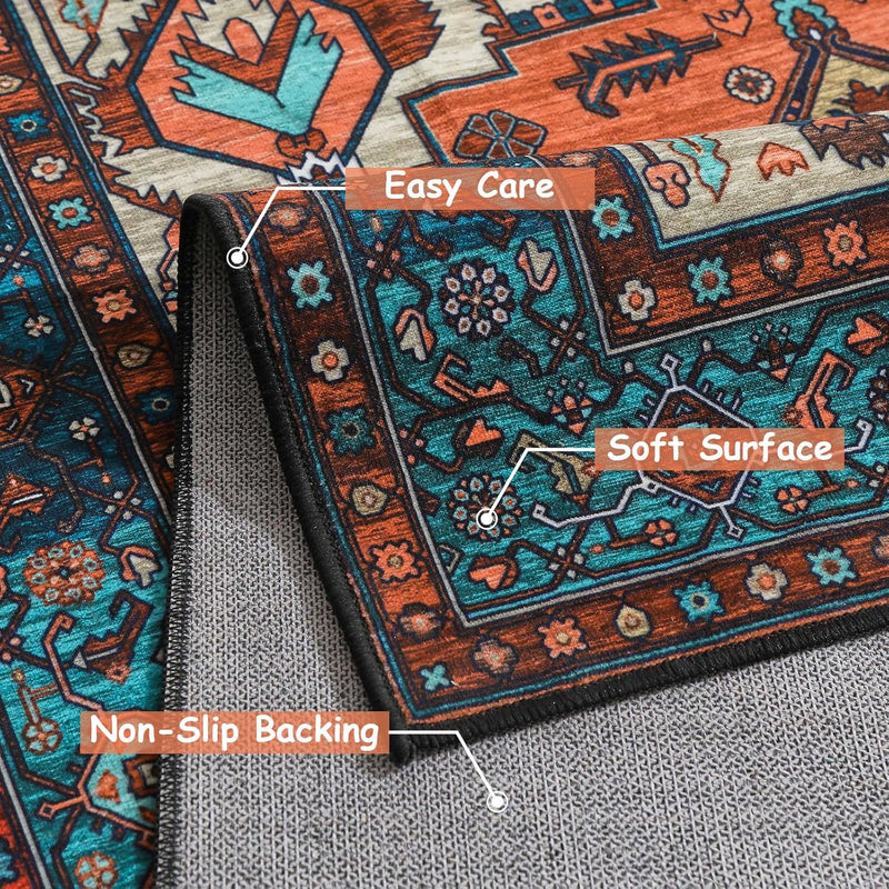 Vintage Rug160x230CM Washable Rugs Living Room Non Slip