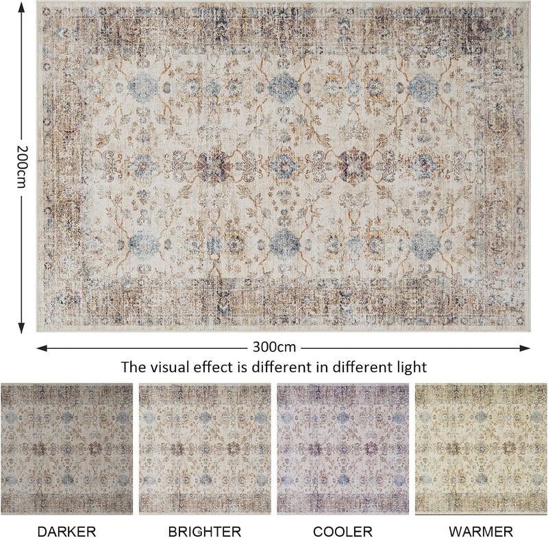 Vintage Rug160x230CM Washable Rugs Living Room Non Slip