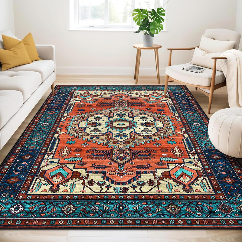 Vintage Rug160x230CM Washable Rugs Living Room Non Slip