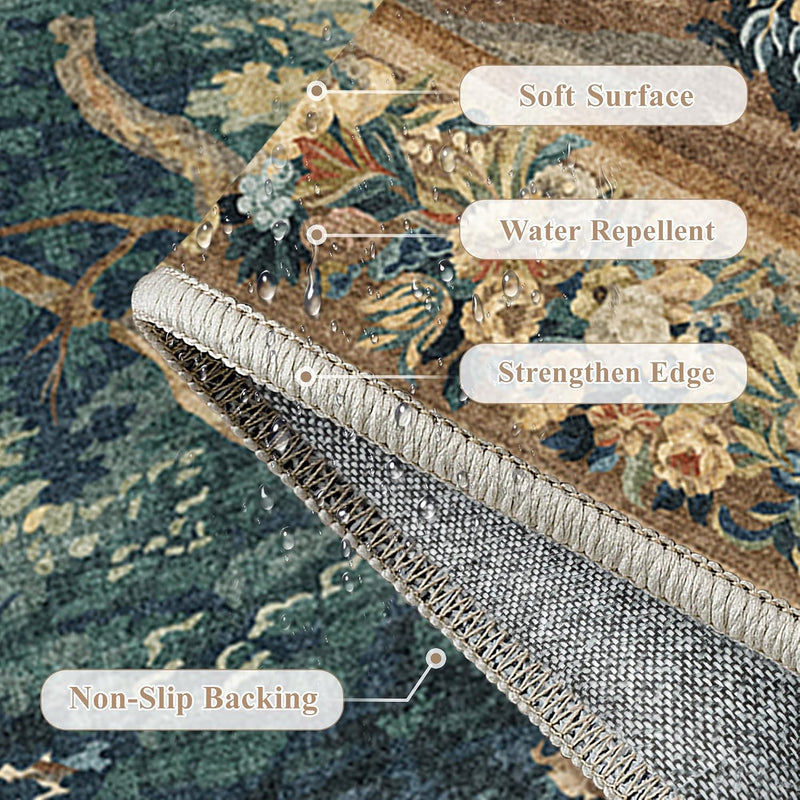 Vintage Rugs Living Room Rug Washable Carpet