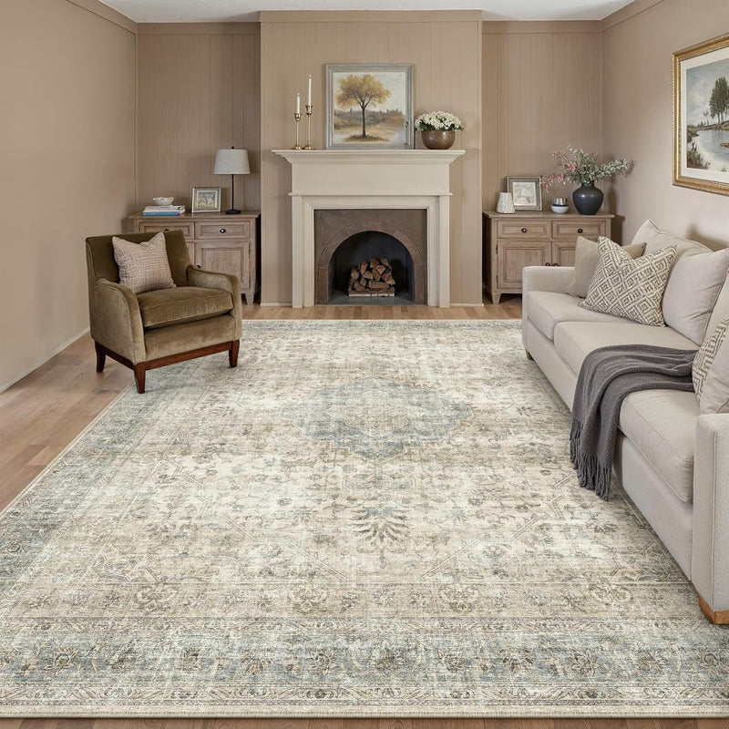 Vintage Rugs Living Room Large Rug Washable