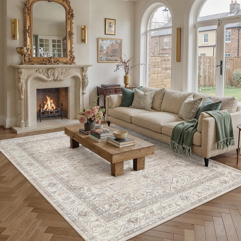 Vintage Rugs Living Room Large Rug Washable