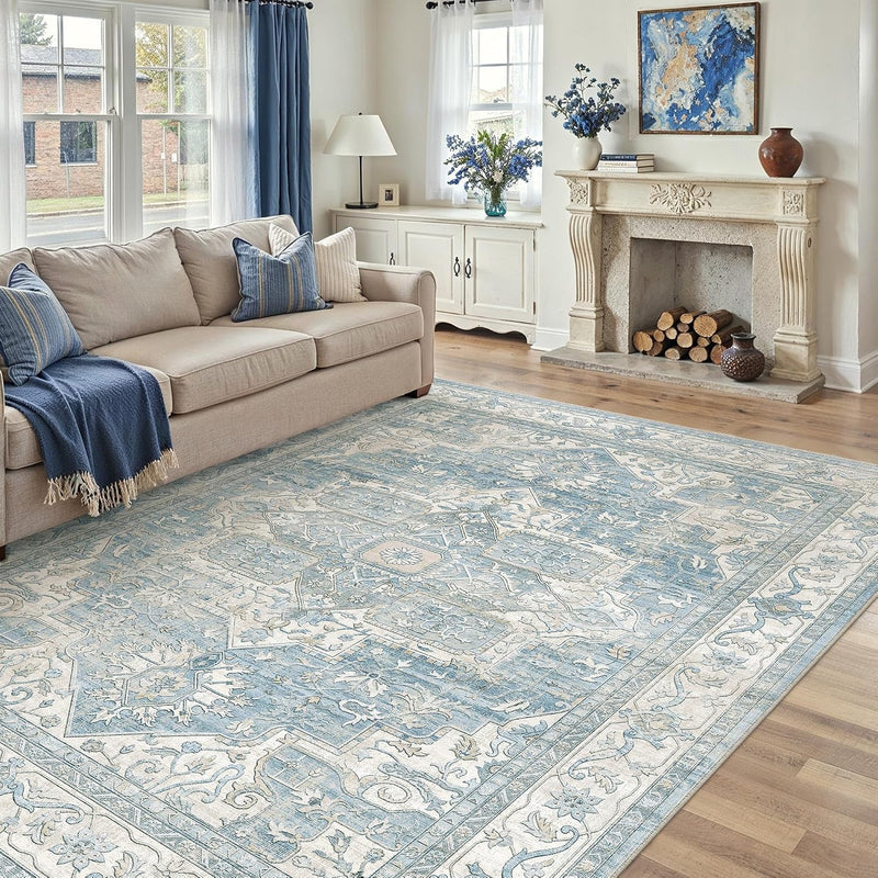 Vintage Rugs Living Room Large Rug Washable