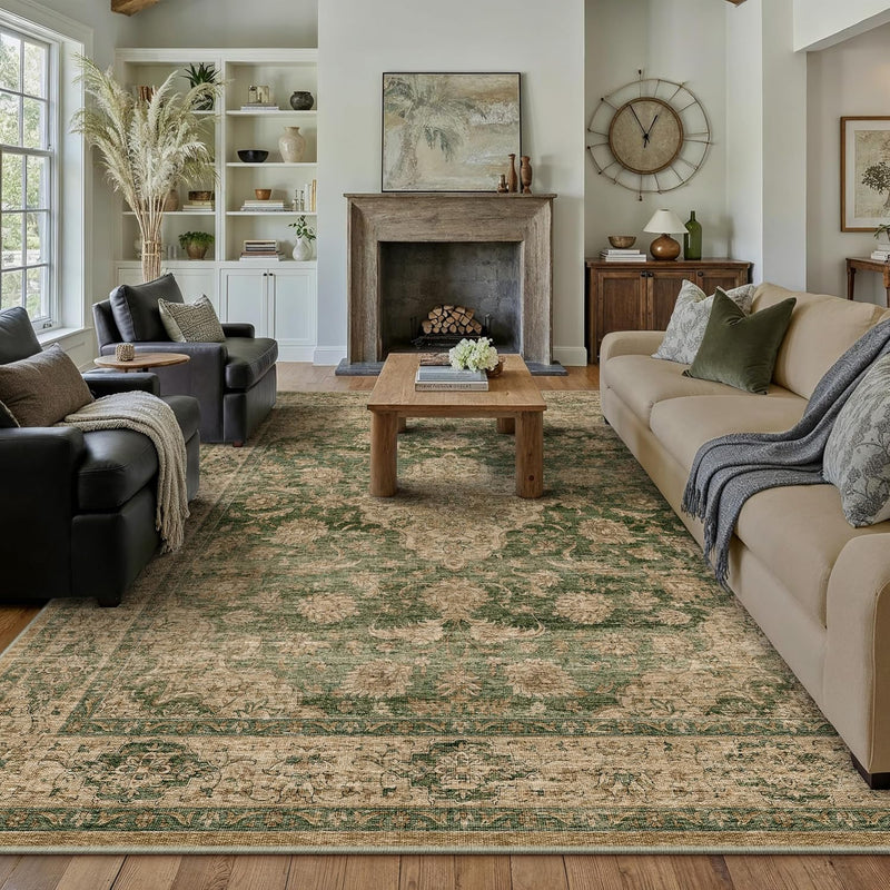 Vintage Rugs Living Room Large Rug Washable