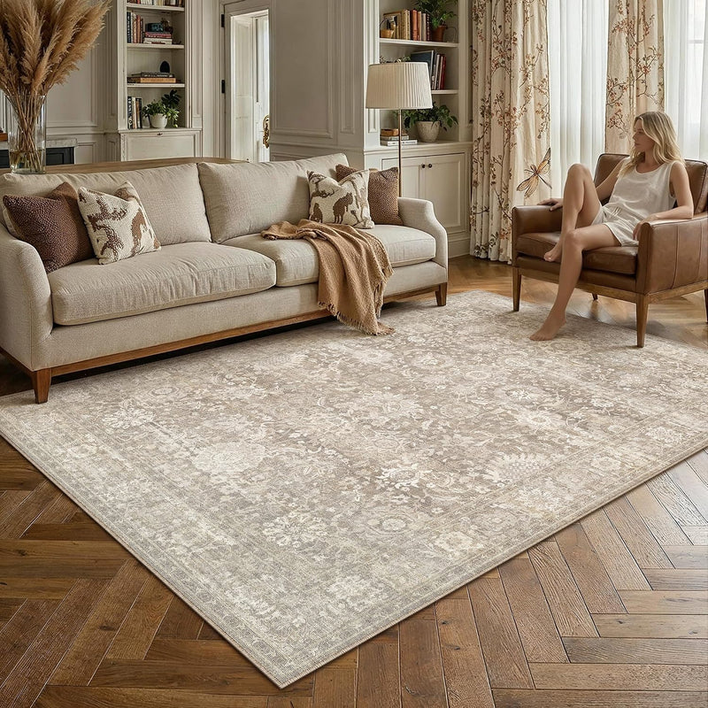 Vintage Rugs Living Room Large Washable Non