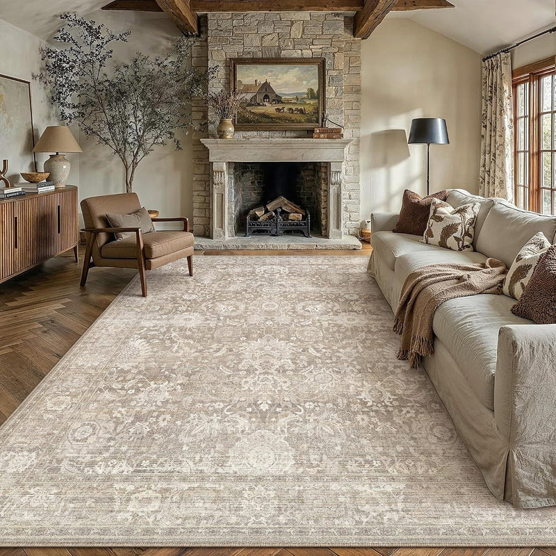 Vintage Rugs Living Room Large Washable Non
