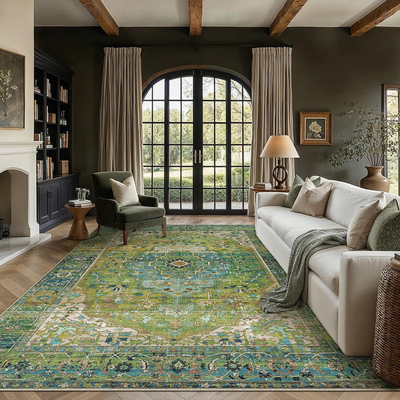 Vintage Rugs Living Room Large Washable Non