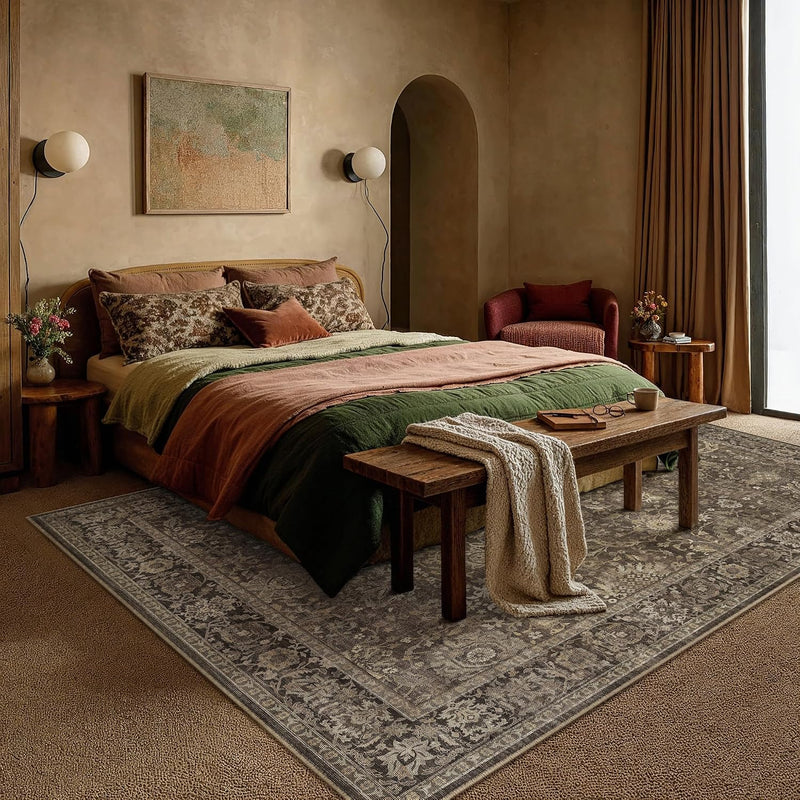 Vintage Rugs Living Room Large Washable Non