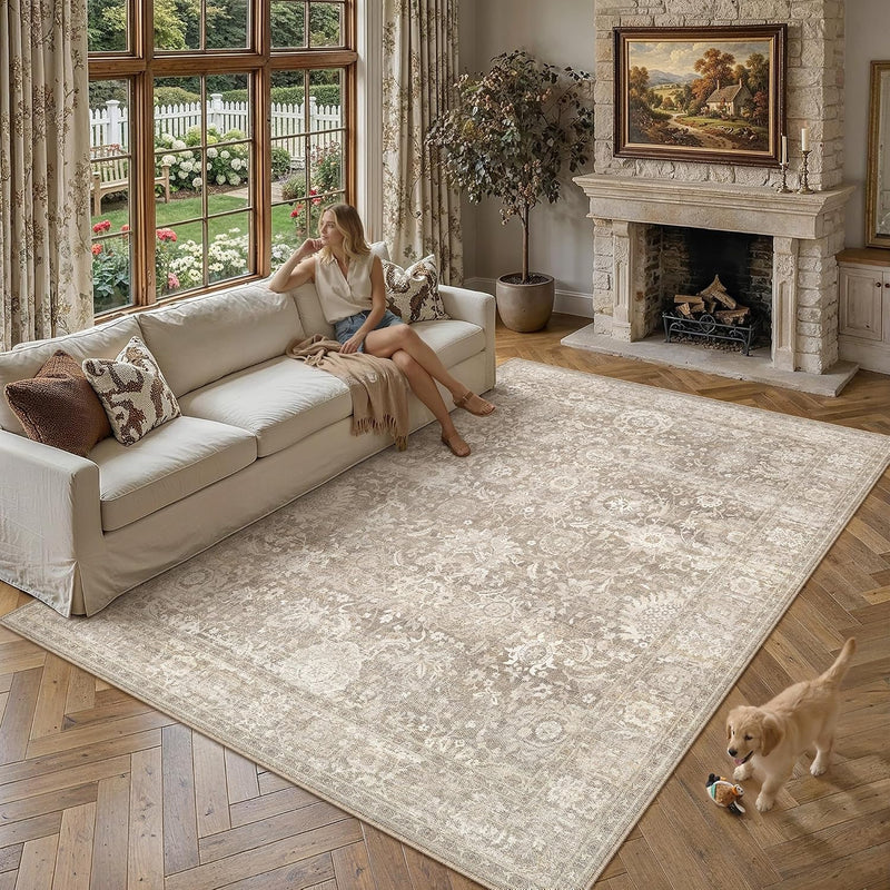 Vintage Rugs Living Room Large Washable Non
