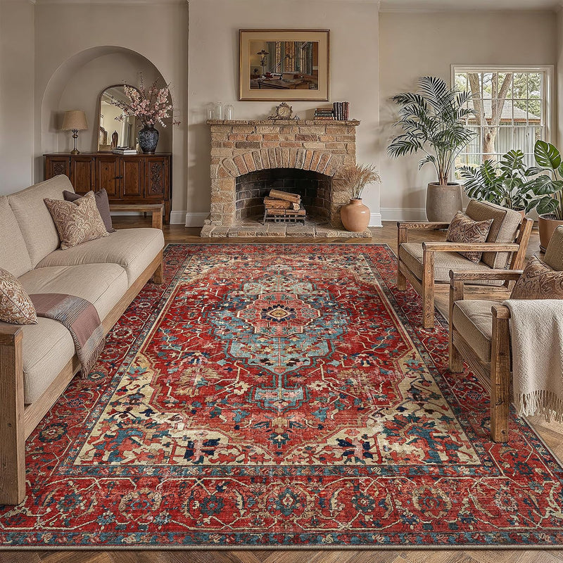 Vintage Rugs Living Room Large Washable Non