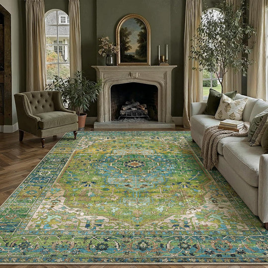 Vintage Rugs Living Room Large Washable Non