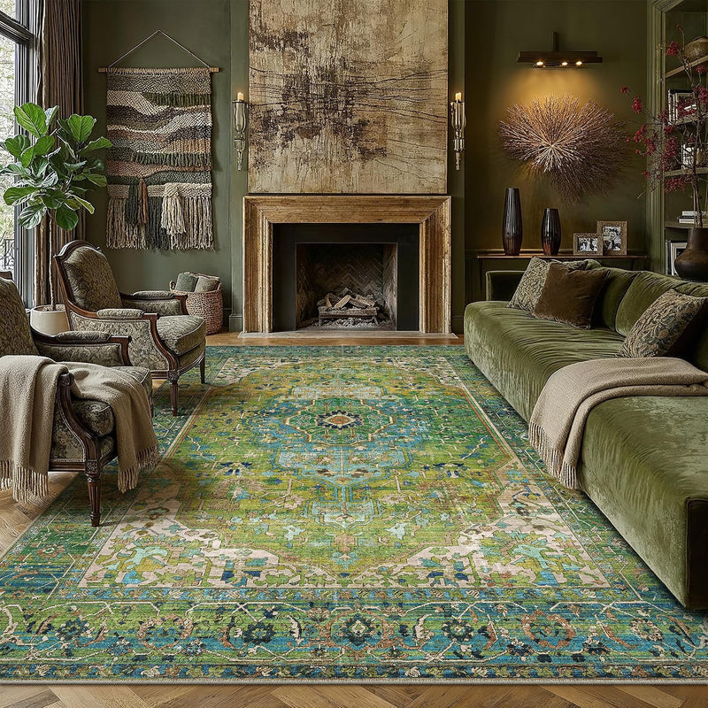 Vintage Rugs Living Room Large Washable Non