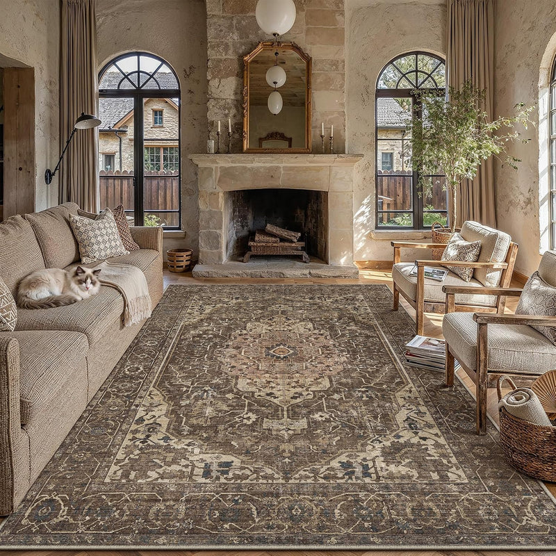 Vintage Rugs Living Room Large Washable Non