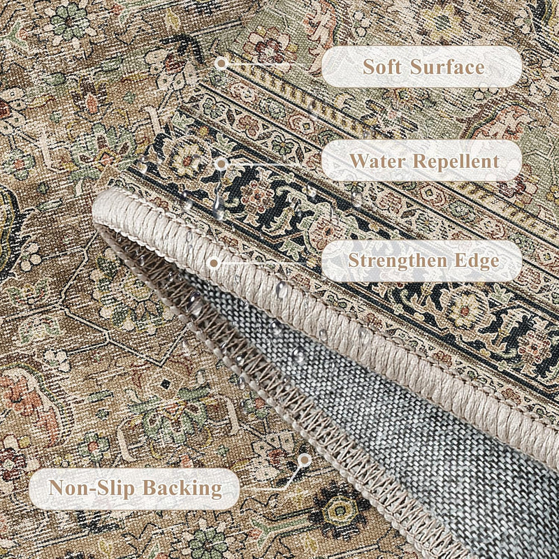 Vintage Rugs Living Room Rug Washable Carpet