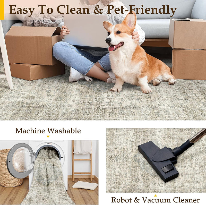 Vintage Rugs Living Room Rug Washable Carpet