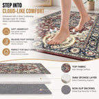Vintage Rugs Living Room Washable Anti Slip Large