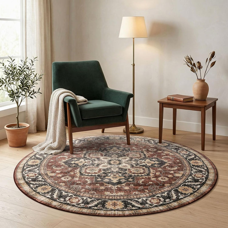 Vintage Rugs Living Room Washable Anti Slip Large