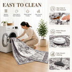 Vintage Rugs Living Room Washable Anti Slip Large