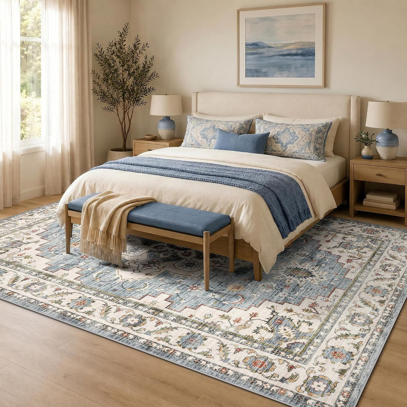 Vintage Rugs Living Room Washable Anti Slip Large