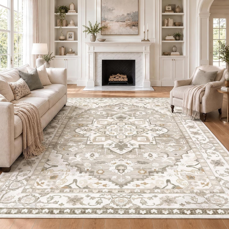 Vintage Rugs Living Room Washable Anti Slip Large
