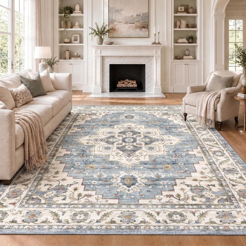 Vintage Rugs Living Room Washable Anti Slip Large