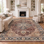 Vintage Rugs Living Room Washable Anti Slip Large