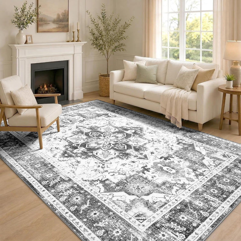 Vintage Rugs Living Room Washable Anti Slip Large