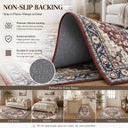 Vintage Rugs Living Room Washable Anti Slip Large