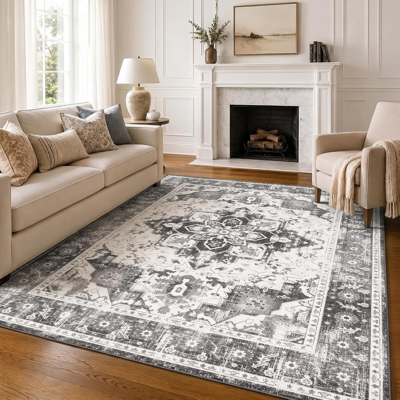 Vintage Rugs Living Room Washable Anti Slip Large