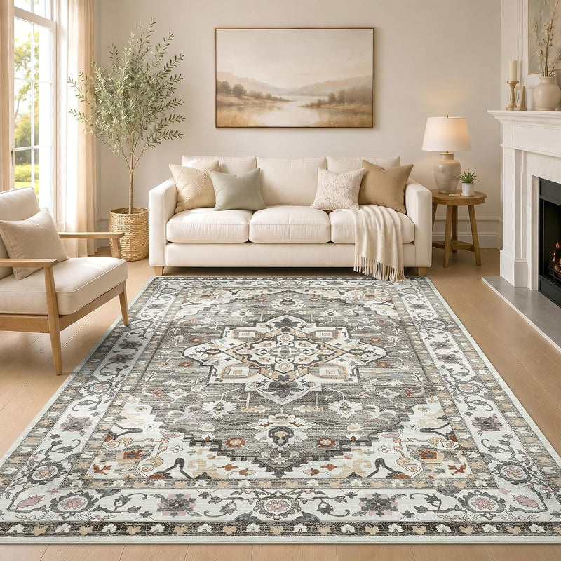 Vintage Rugs Living Room Washable Anti Slip Large