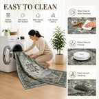 Vintage Rugs Living Room Washable Anti Slip Large