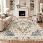 Vintage Rugs Living Room Washable Anti Slip Large