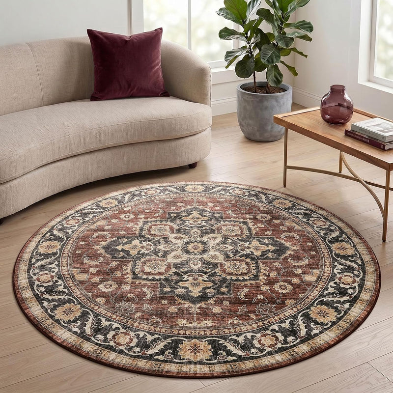 Vintage Rugs Living Room Washable Anti Slip Large