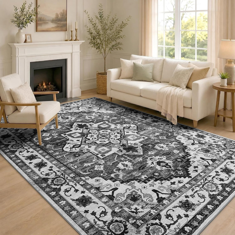 Vintage Rugs Living Room Washable Anti Slip Large