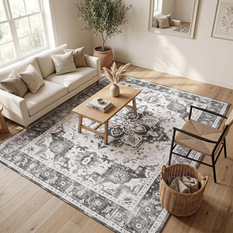 Vintage Rugs Living Room Washable Anti Slip Large