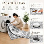 Vintage Rugs Living Room Washable Anti Slip Large