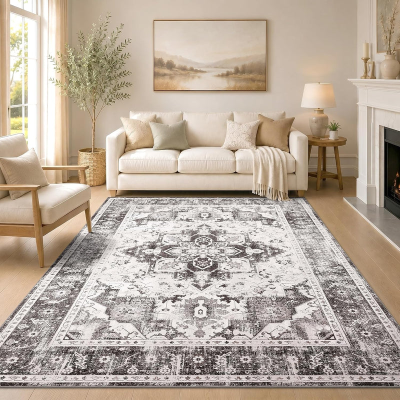 Vintage Rugs Living Room Washable Anti Slip Large