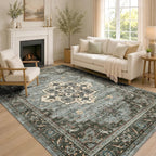 Vintage Rugs Living Room Washable Anti Slip Large