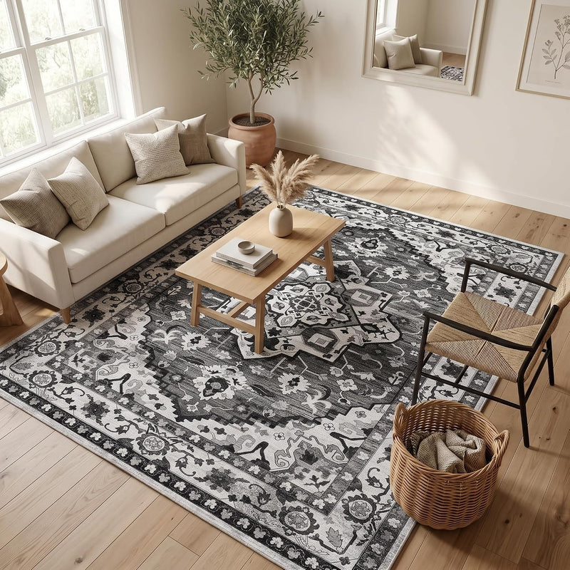 Vintage Rugs Living Room Washable Anti Slip Large