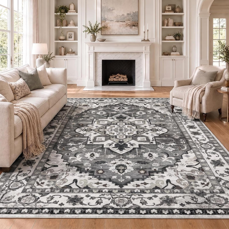 Vintage Rugs Living Room Washable Anti Slip Large