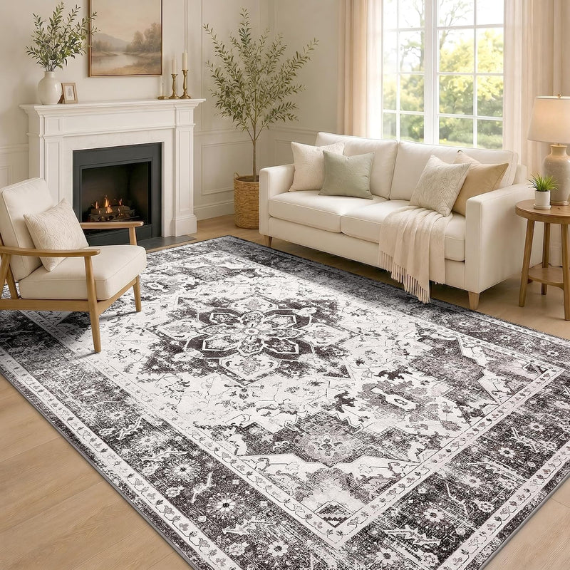 Vintage Rugs Living Room Washable Anti Slip Large
