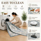 Vintage Rugs Living Room Washable Anti Slip Large