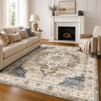 Vintage Rugs Living Room Washable Anti Slip Large